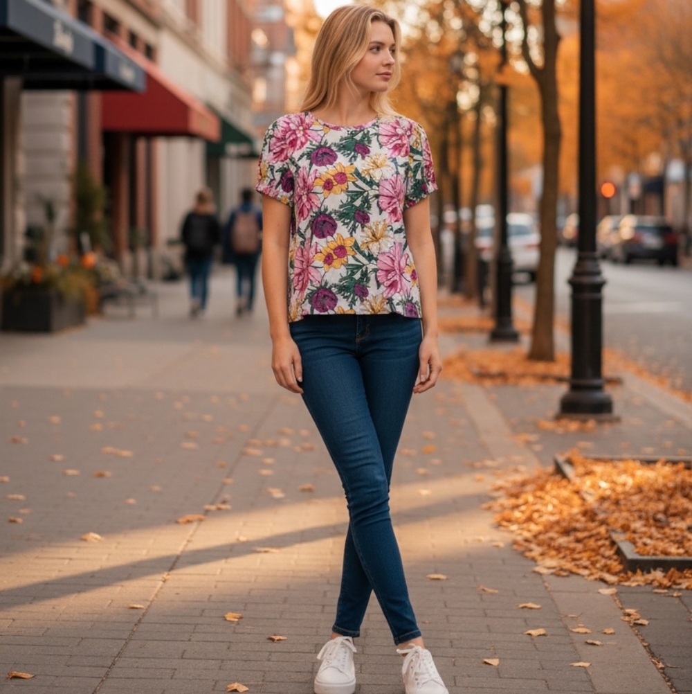 Floral Print Women's Top